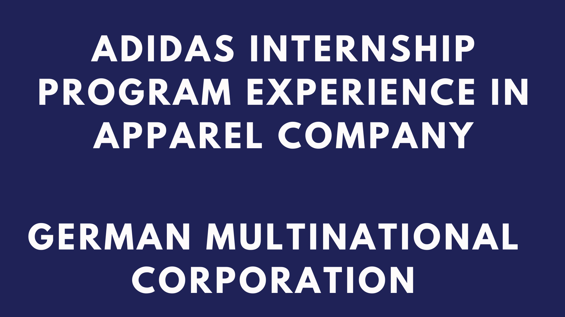 Adidas Internship