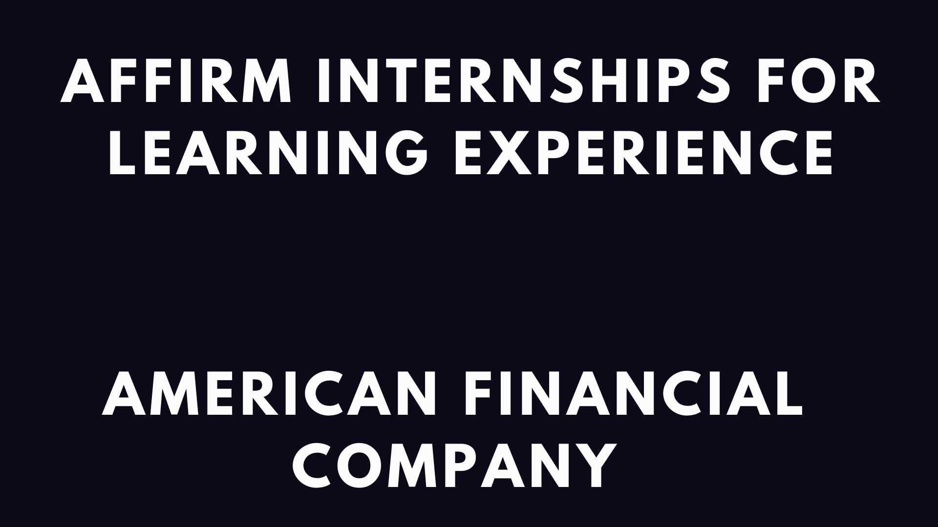 Affirm Internships