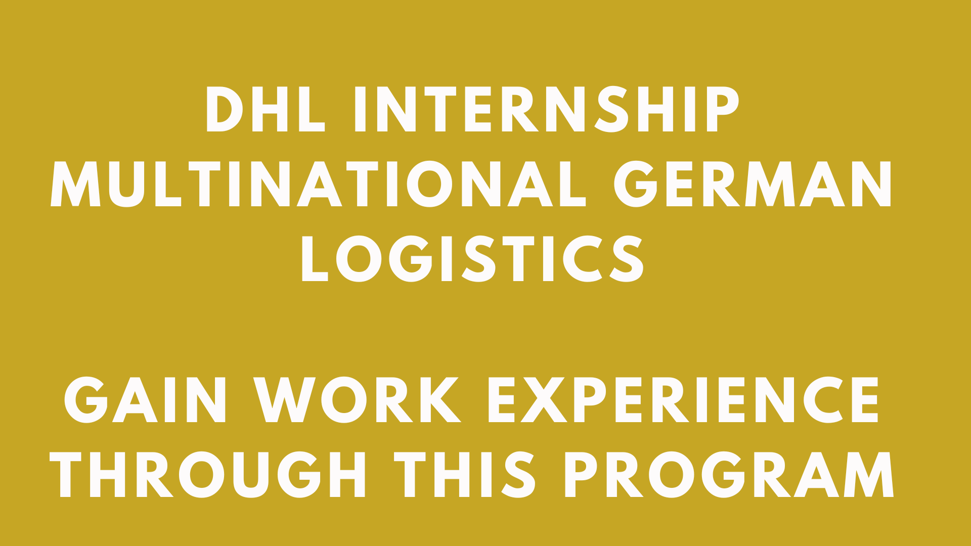 DHL Internship