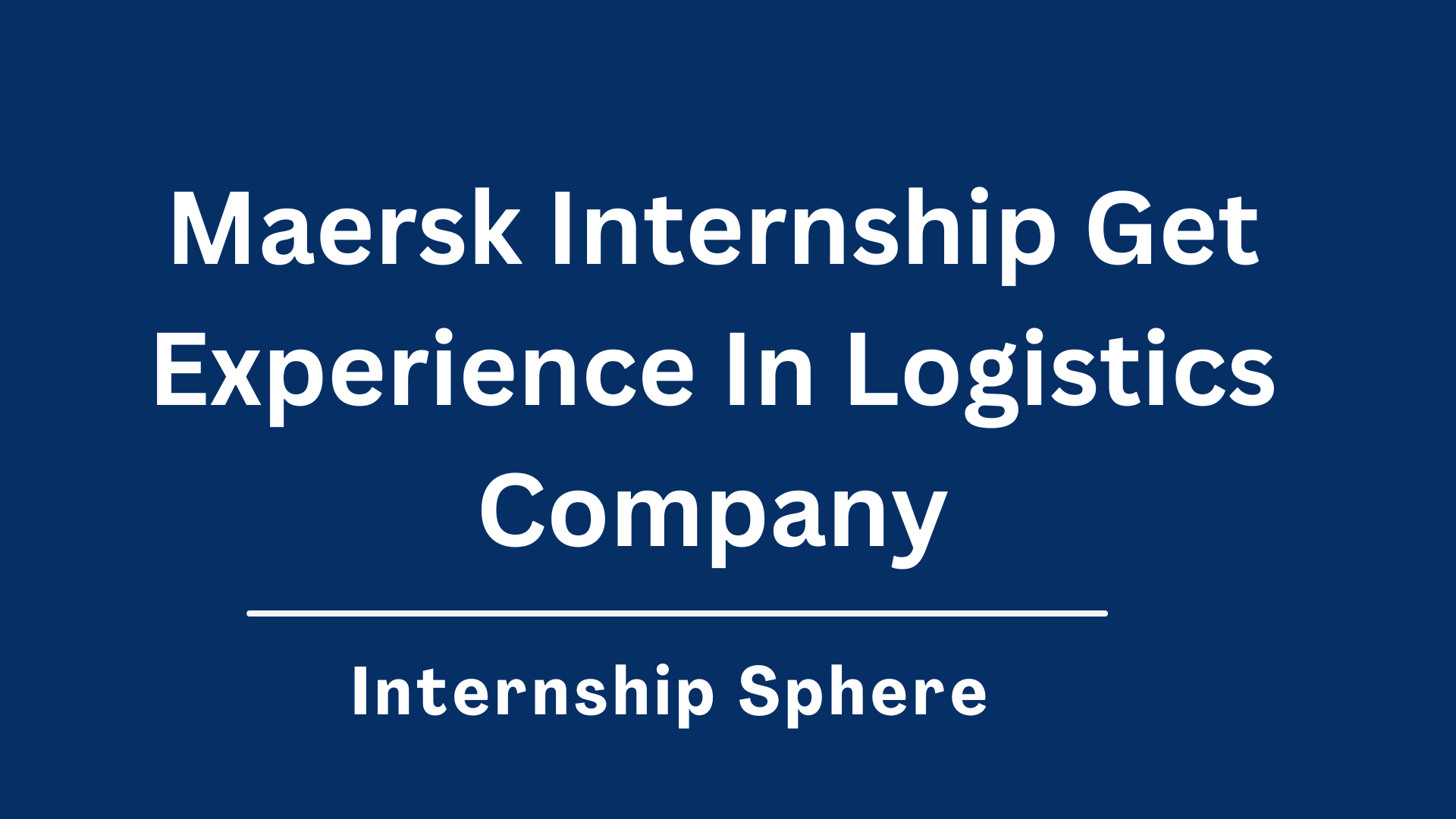 Maersk Internship