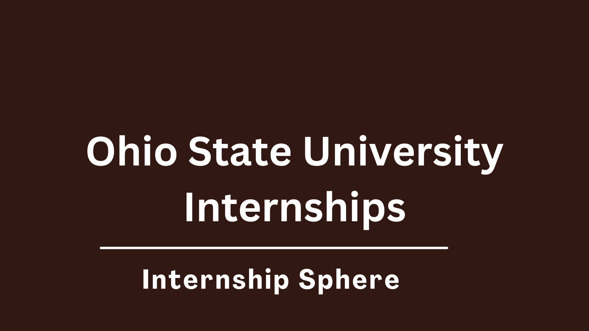 Ohio State University Internships