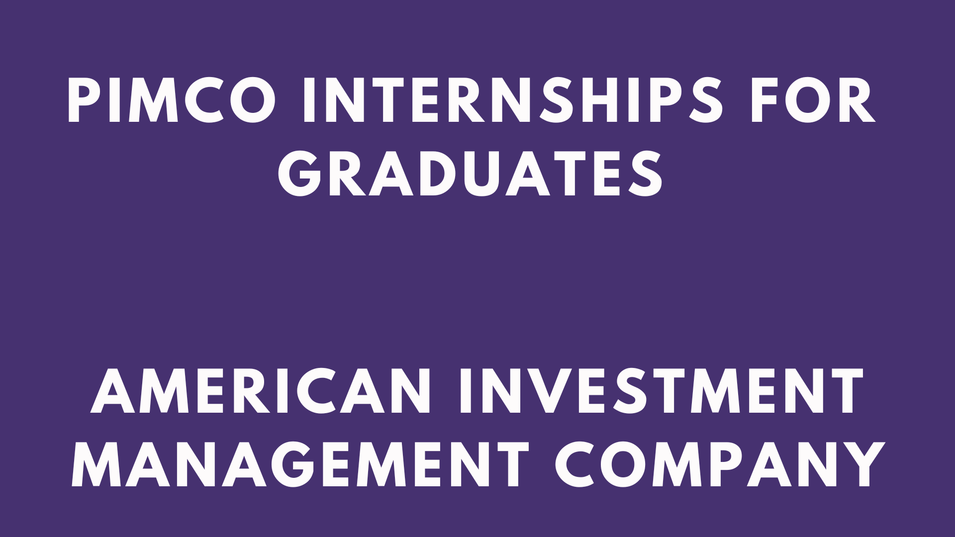 PIMCO Internships