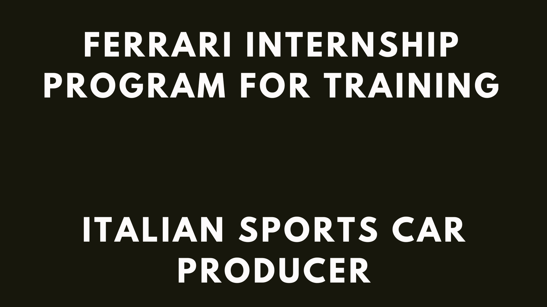 Ferrari Internship