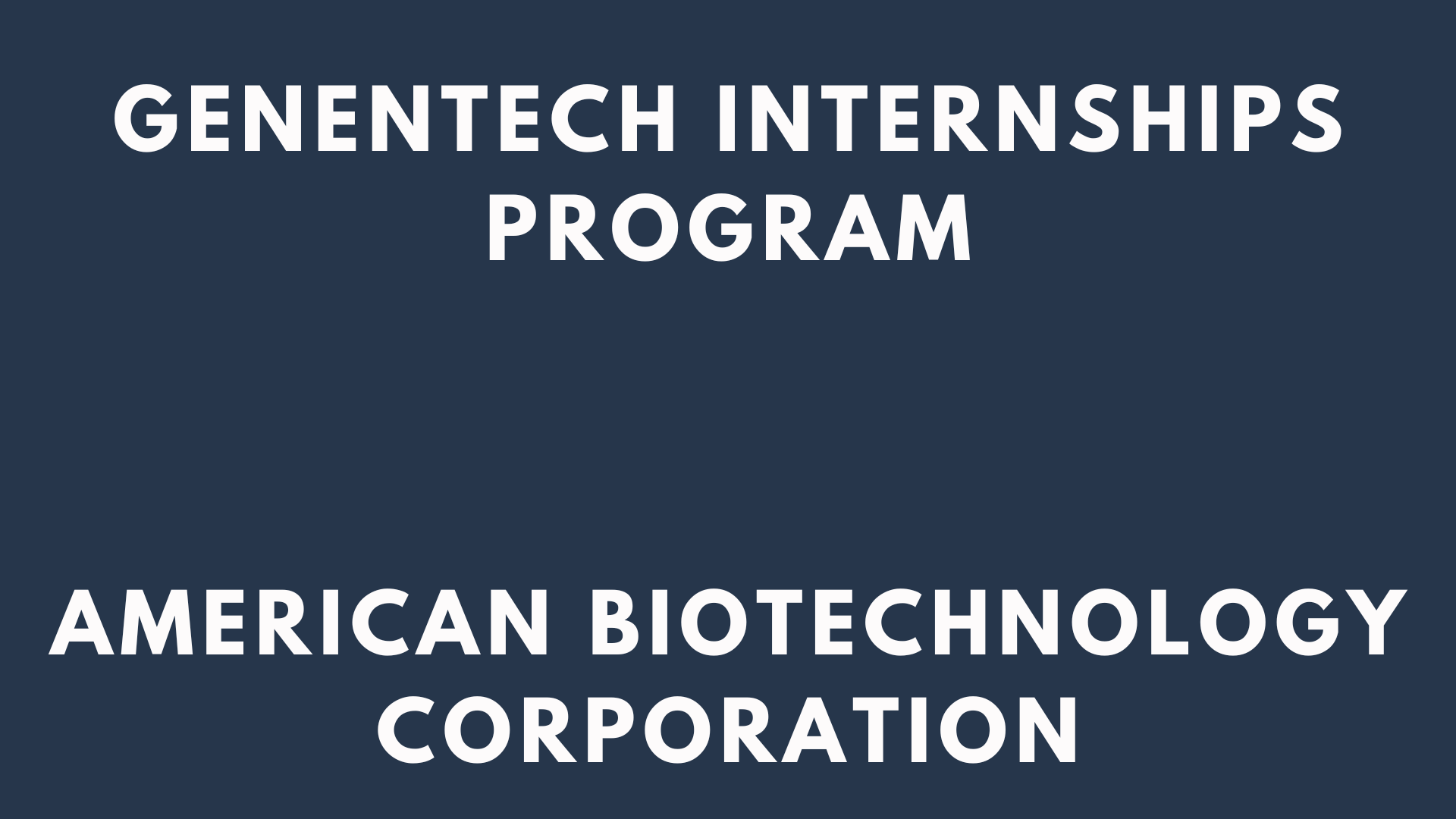 Genentech Internships