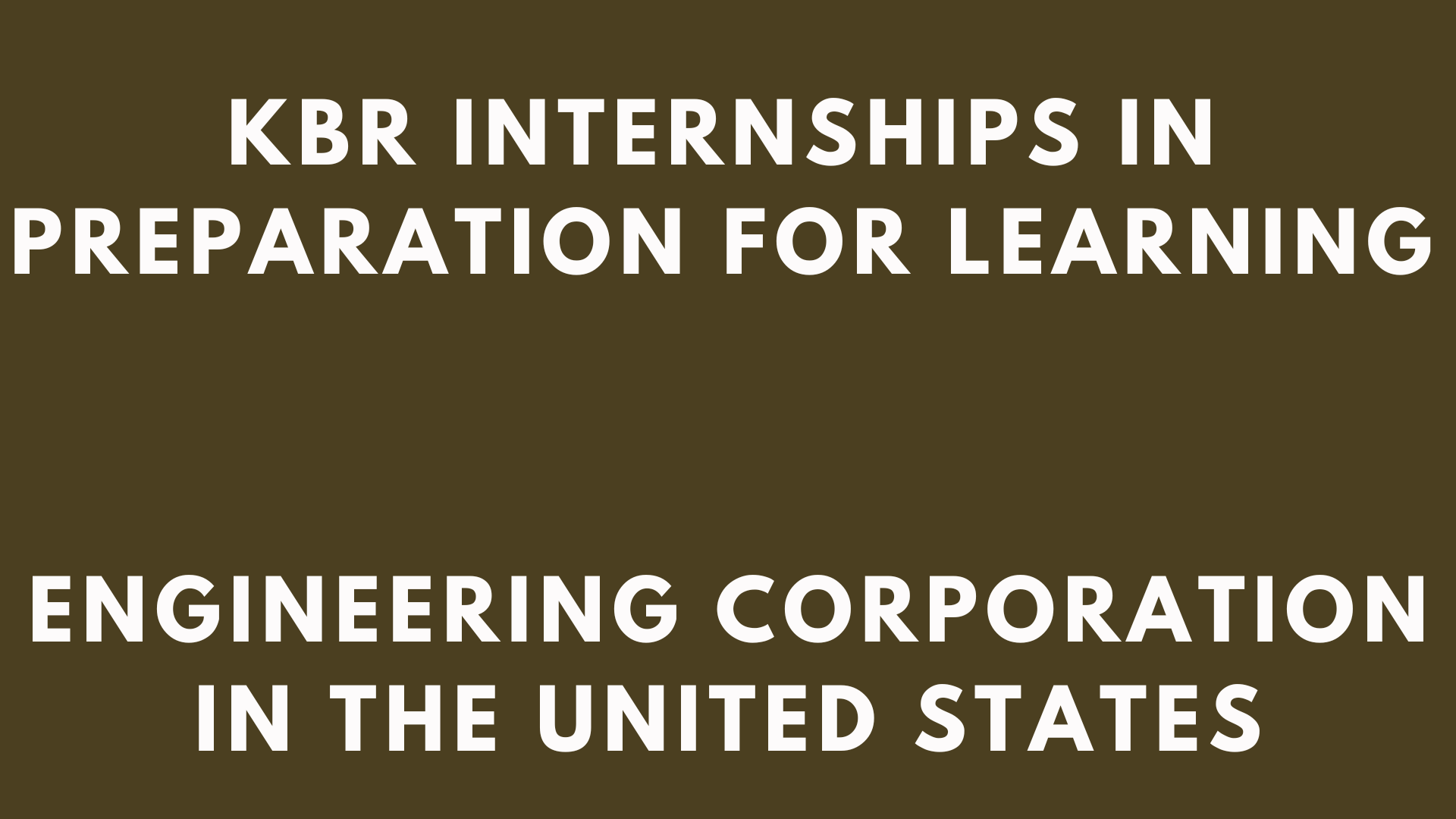 KBR Internships