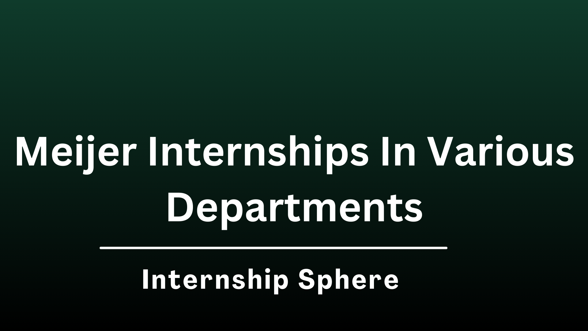 Meijer Internships