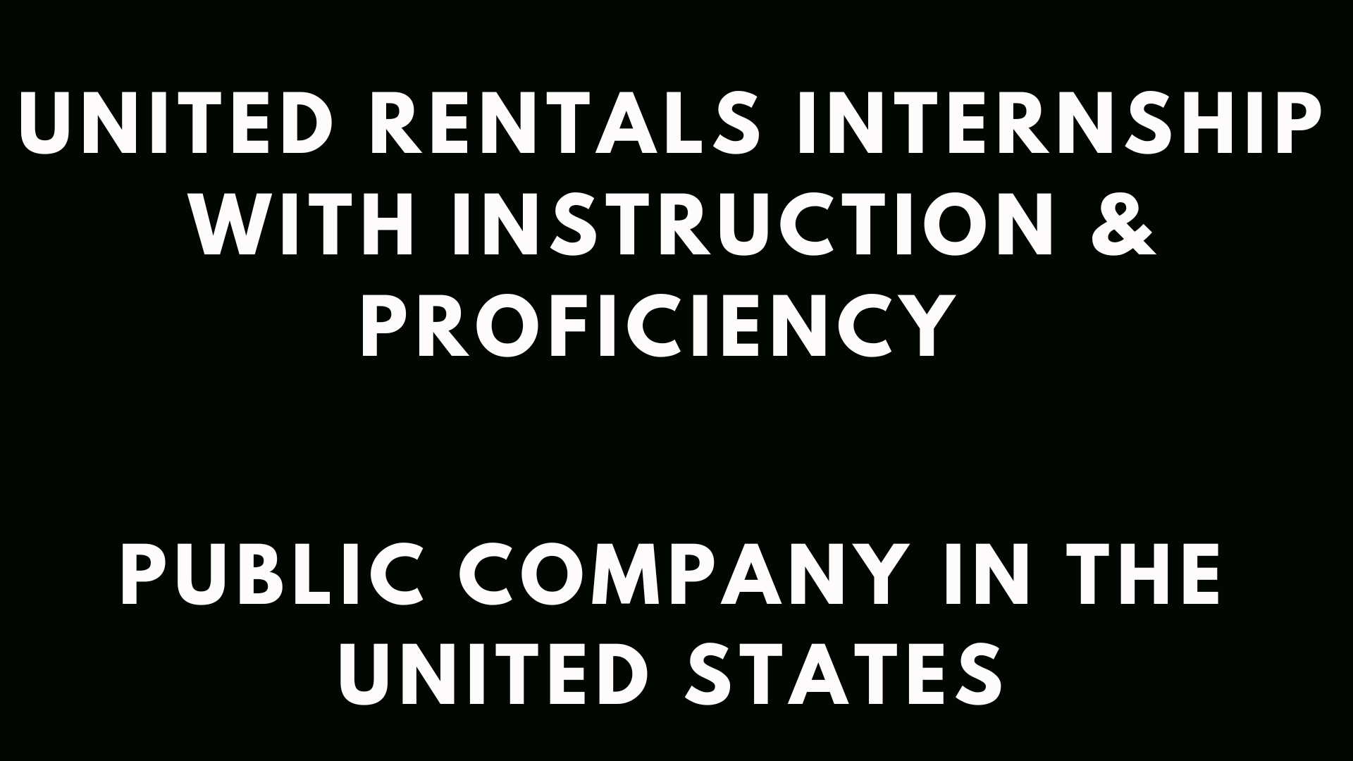 United Rentals Internship