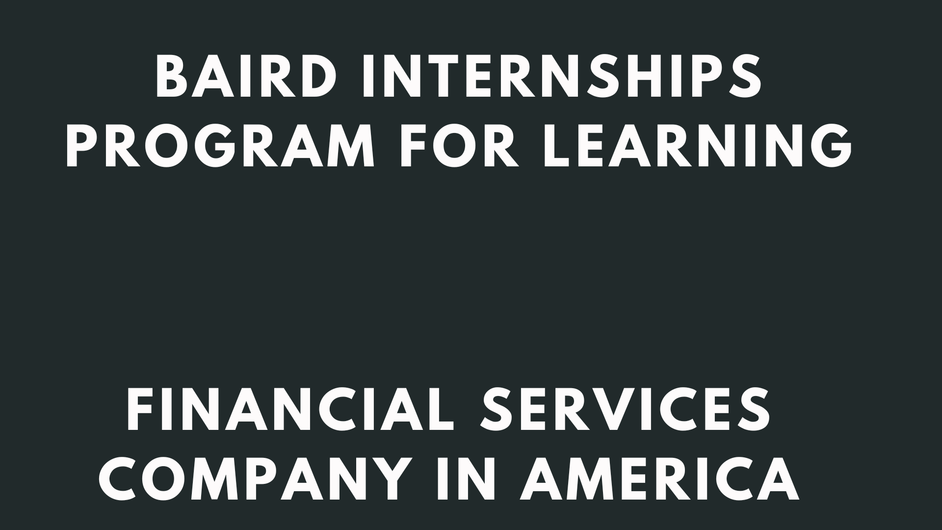 Baird Internships