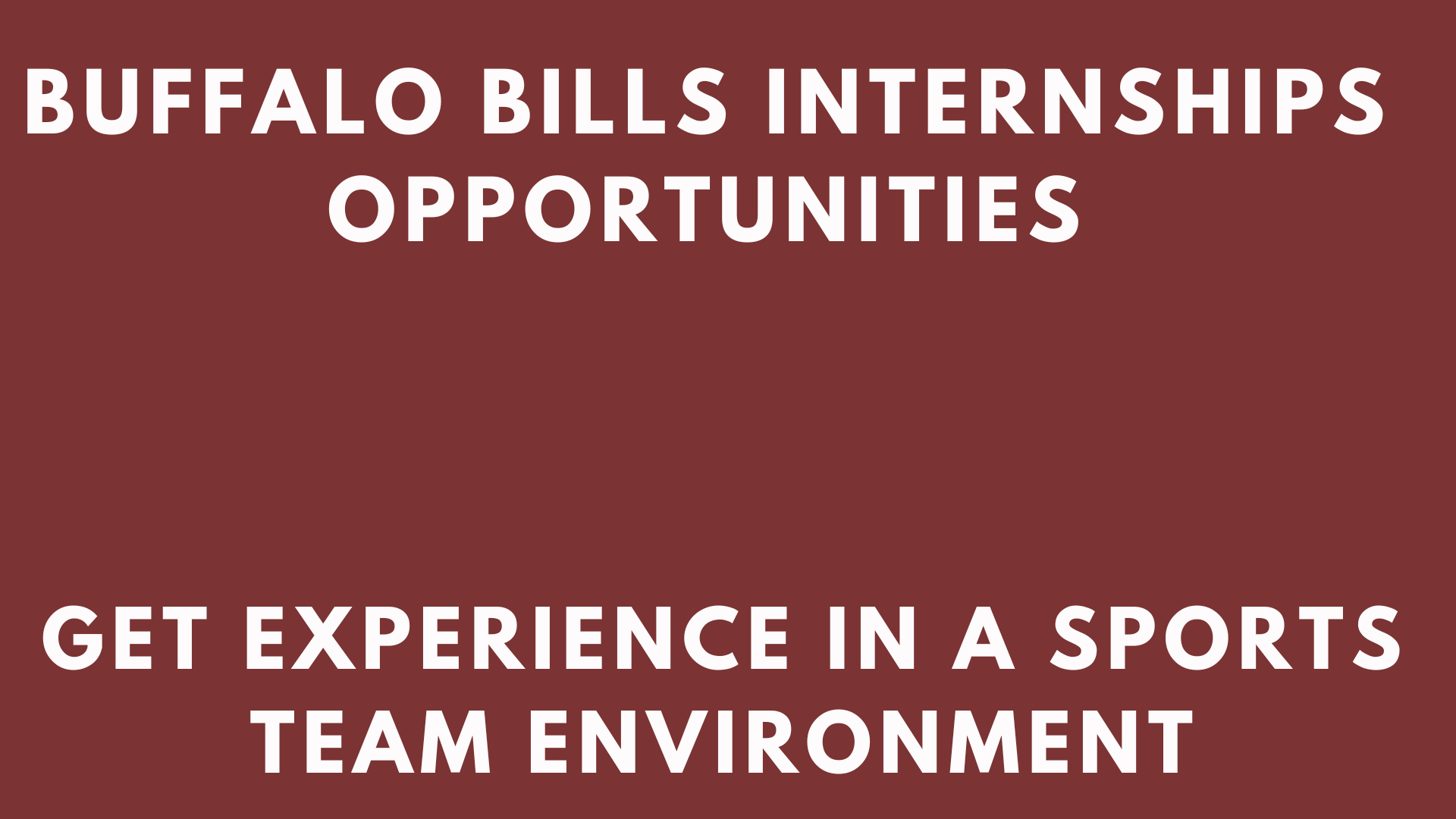 Buffalo Bills Internships