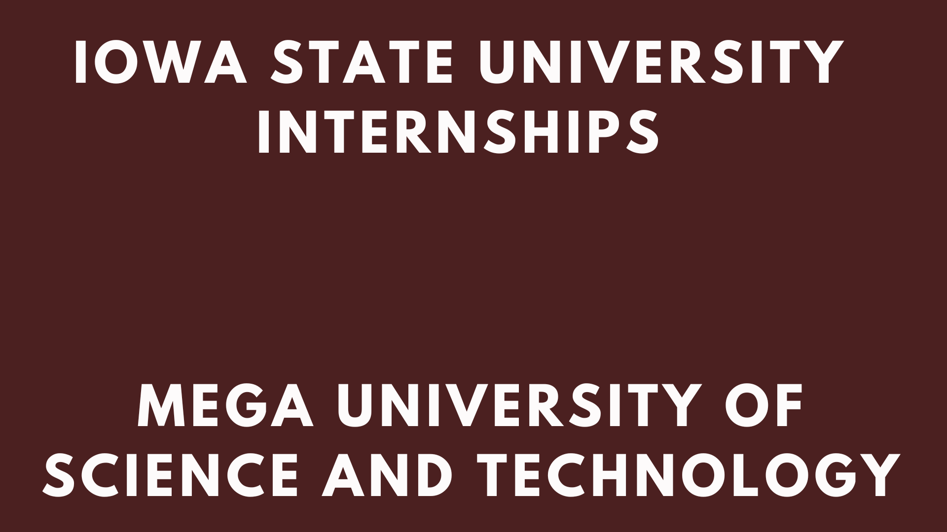 Iowa State University Internships