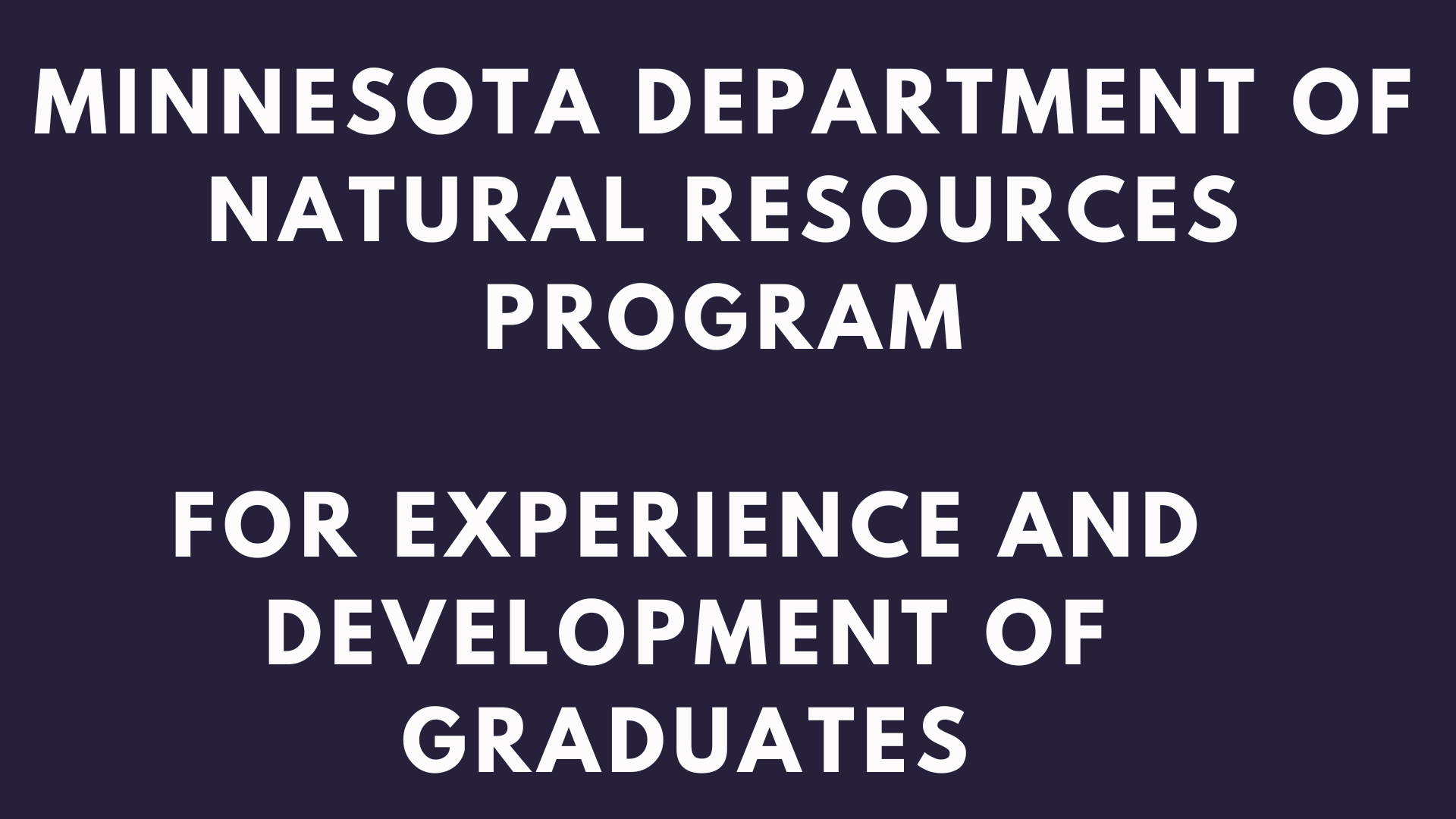 MN DNR Internships