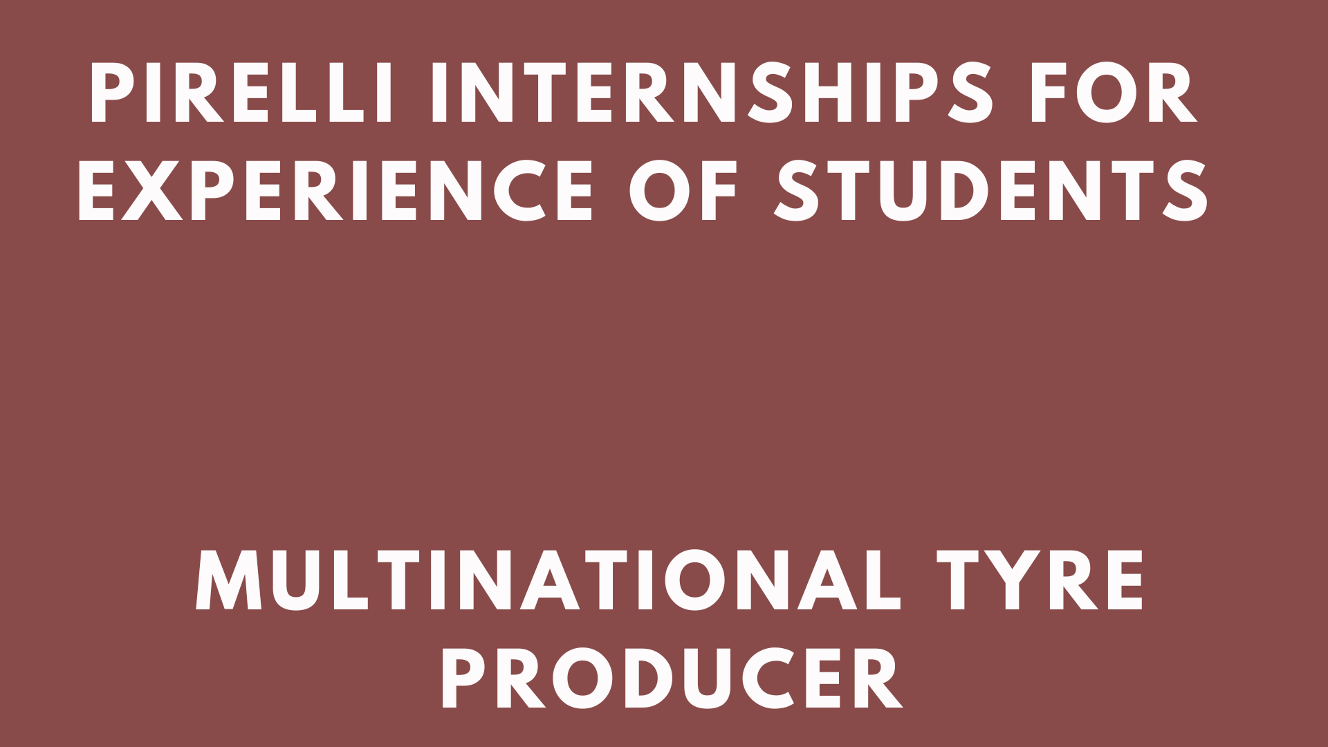 Pirelli Internships