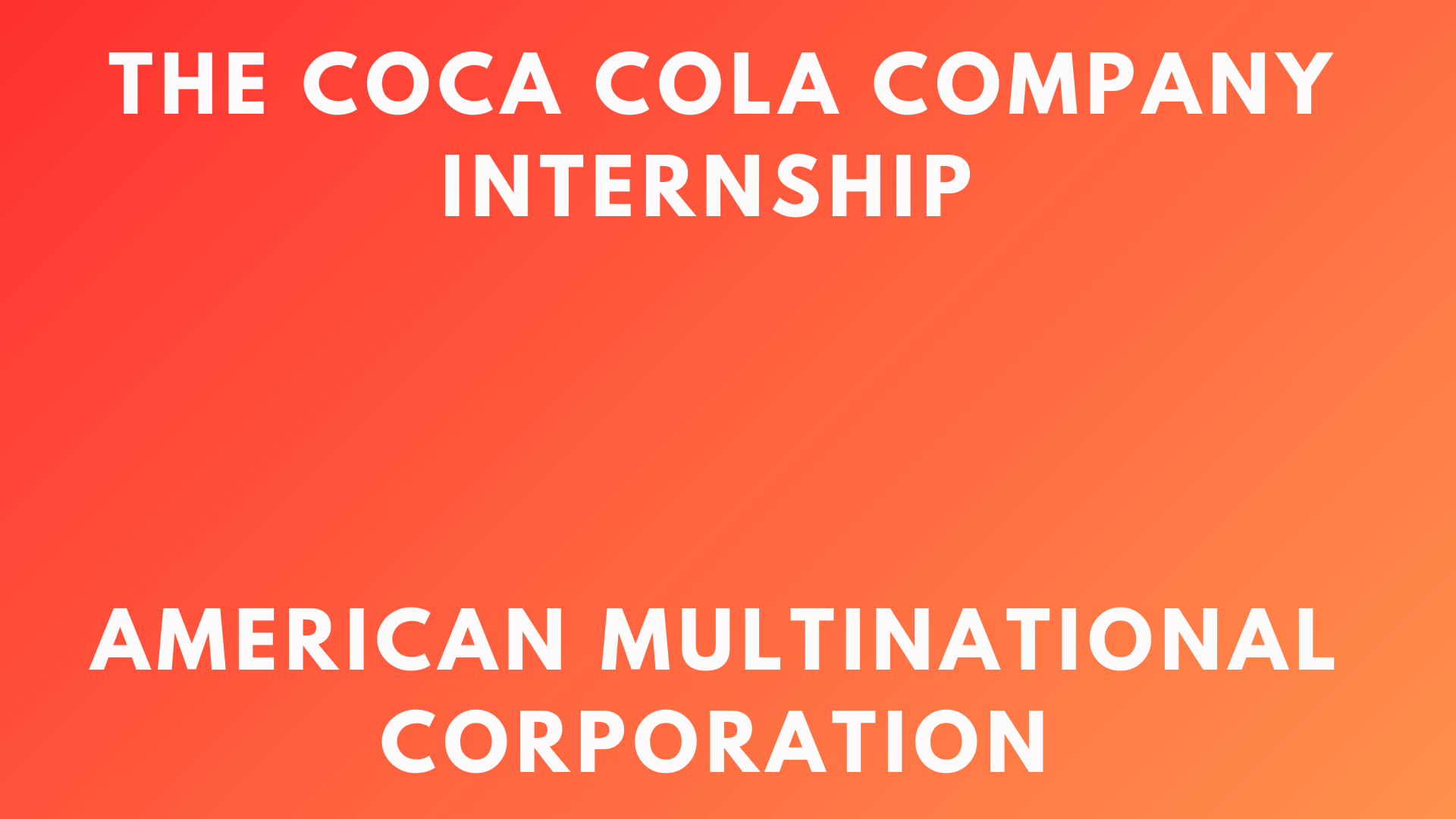 Coca Cola Internship