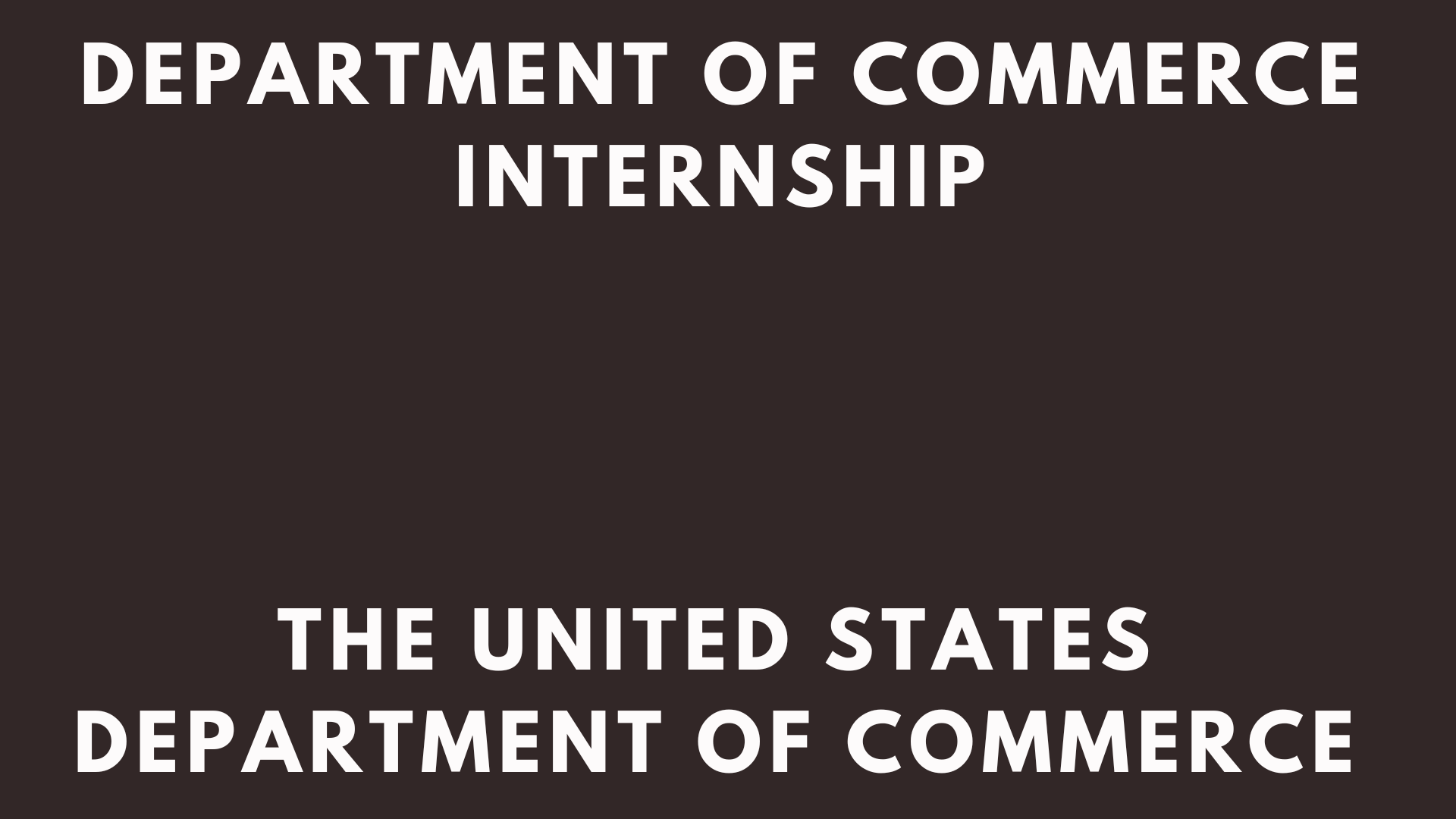 Department Of Commerce Internship