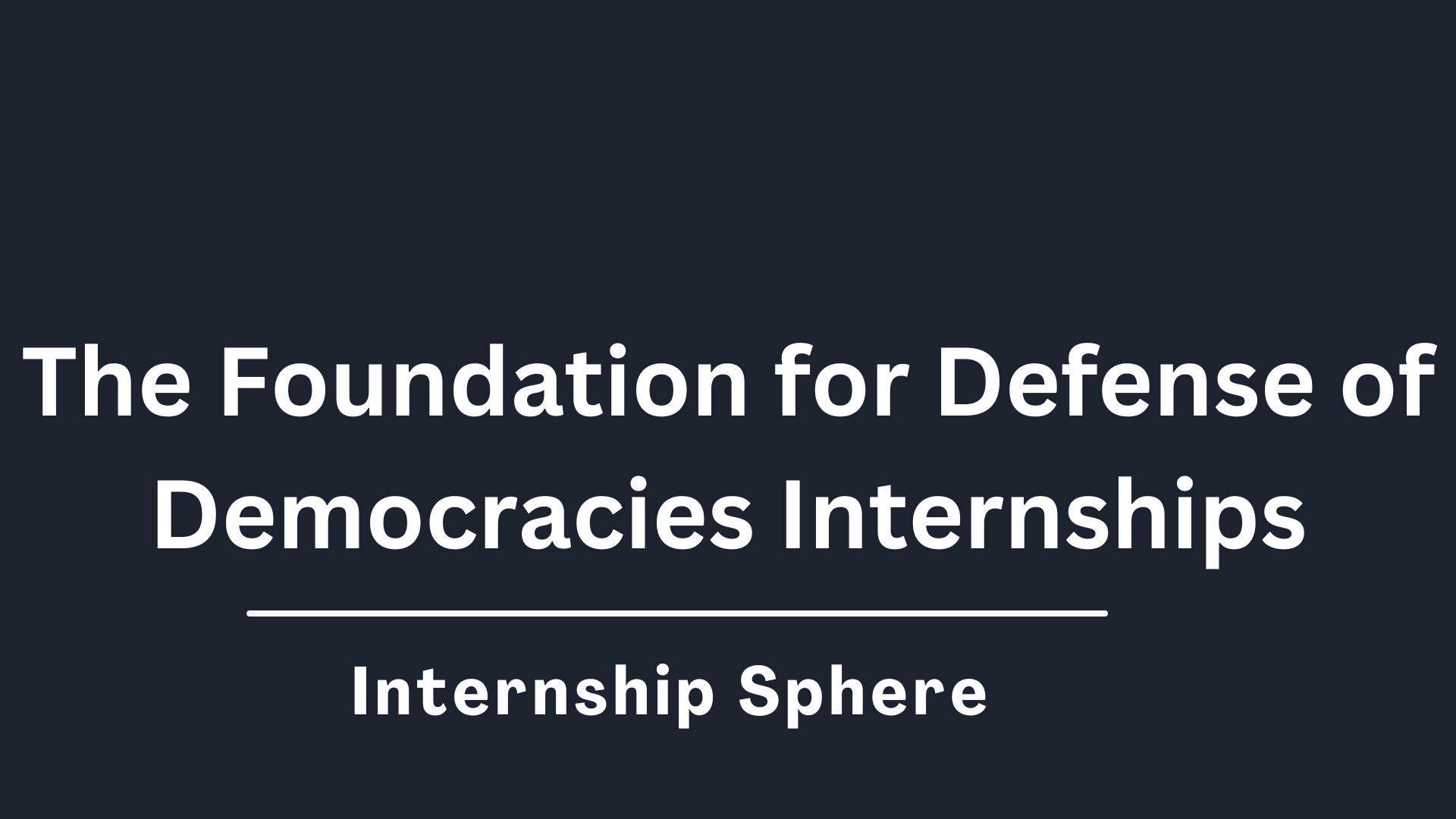 FDD Internships
