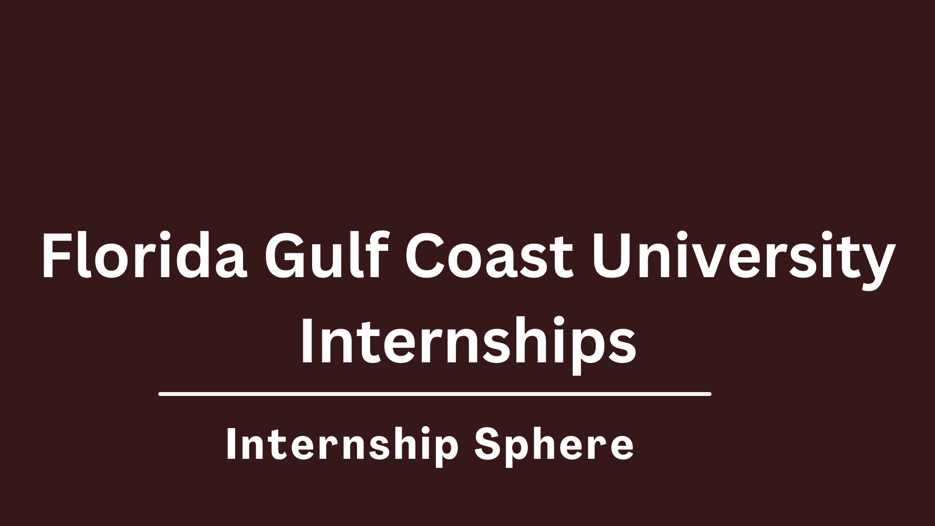 Florida Gulf Coast University Internships