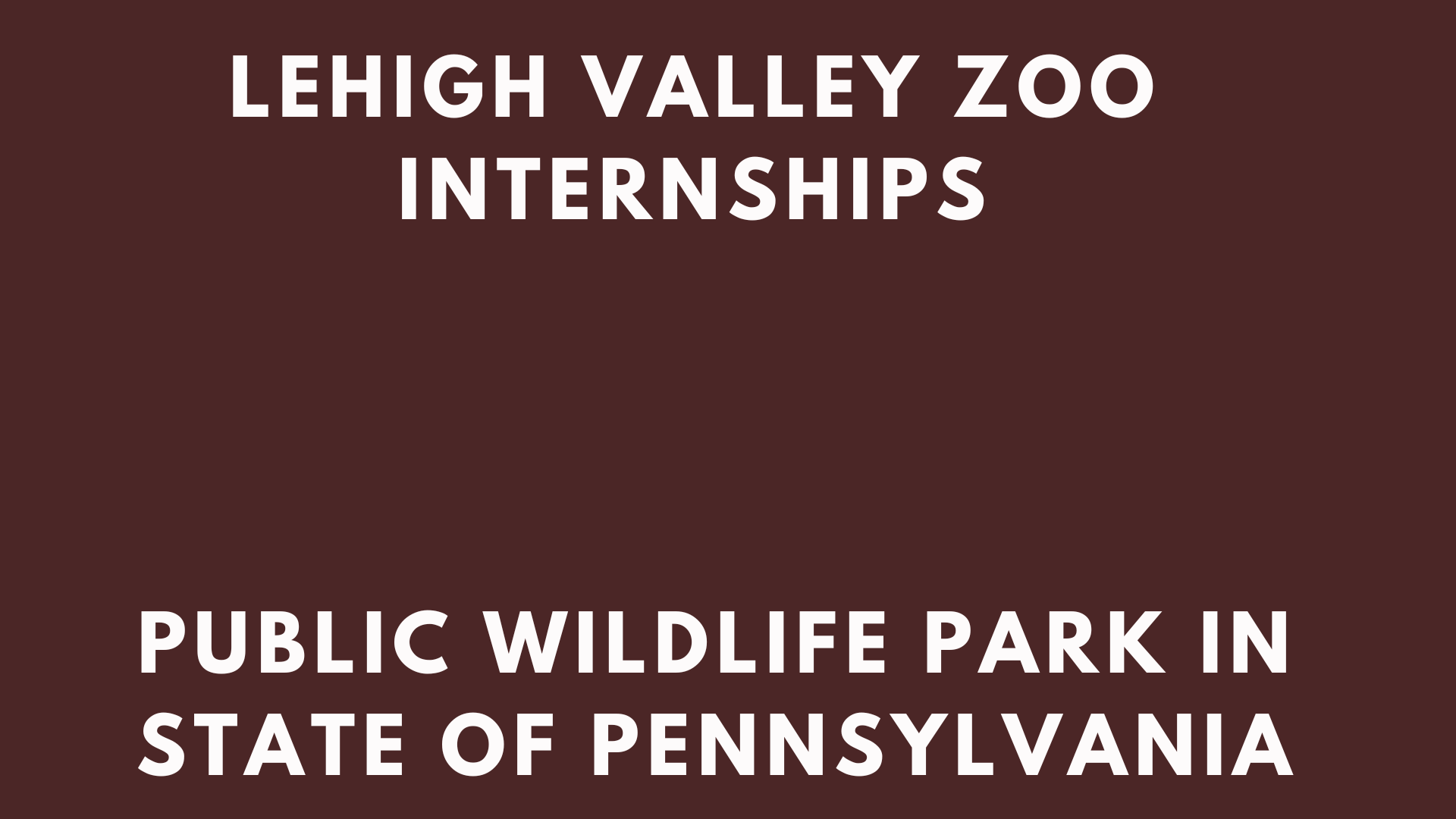 Lehigh Valley Zoo Internships