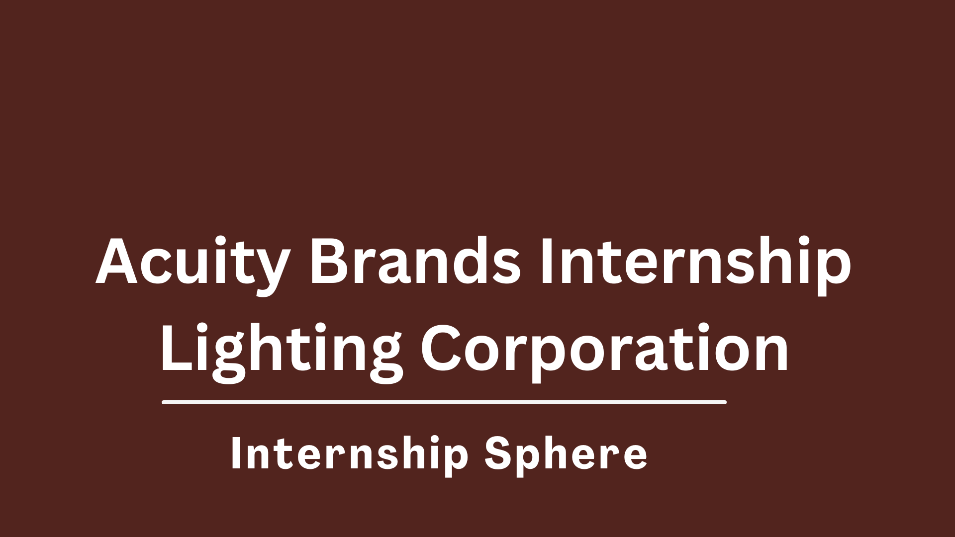 Acuity Brands Internship