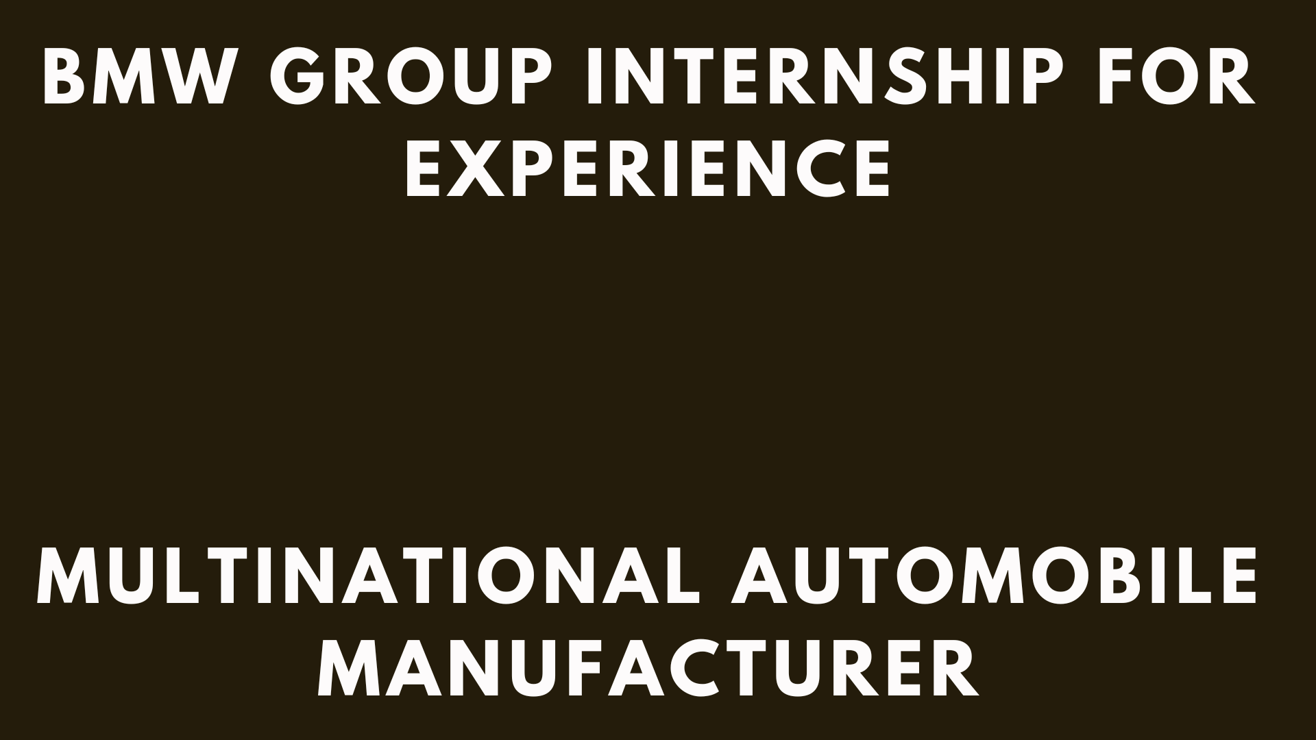 BMW Internship