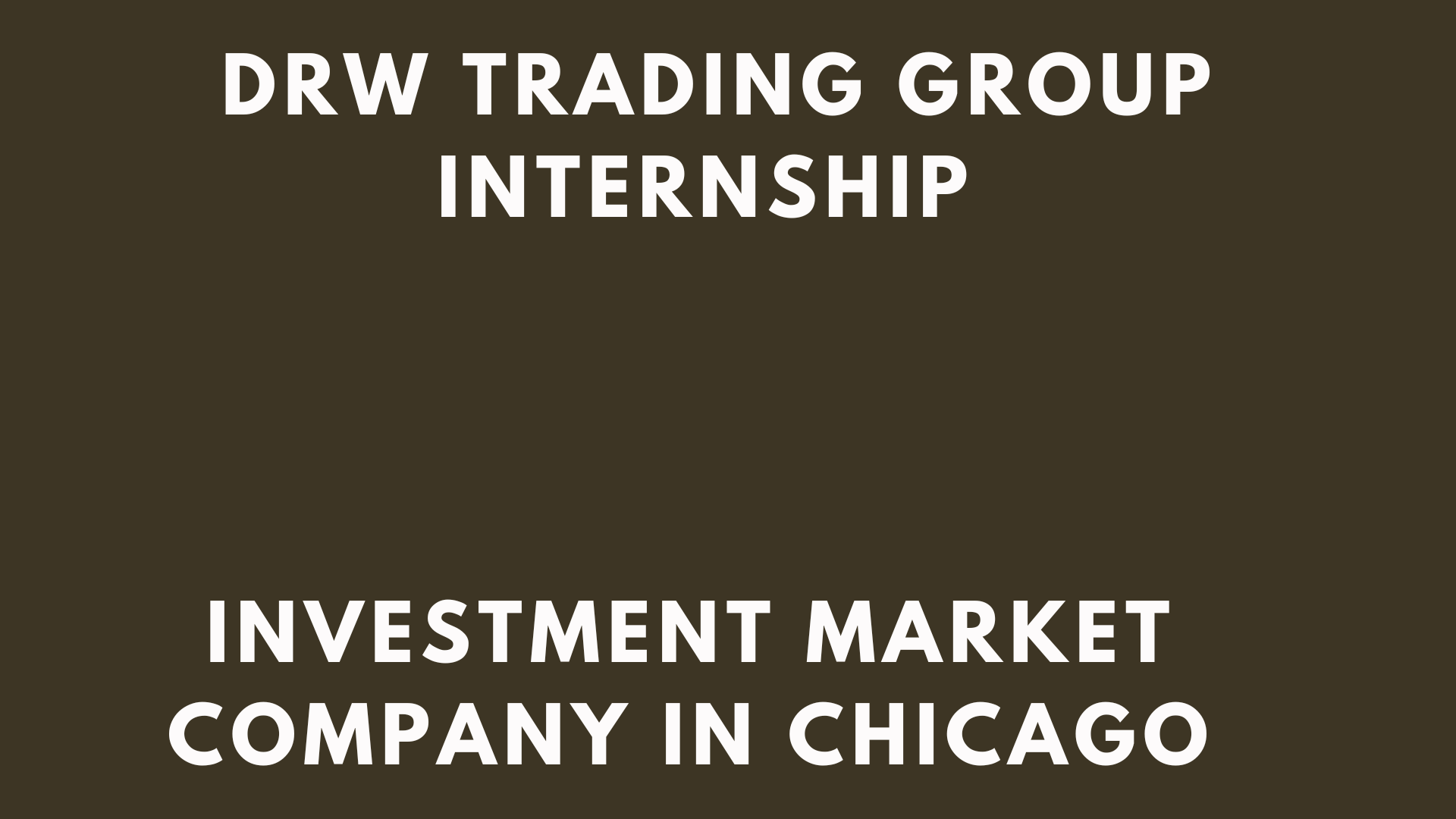 DRW Internship