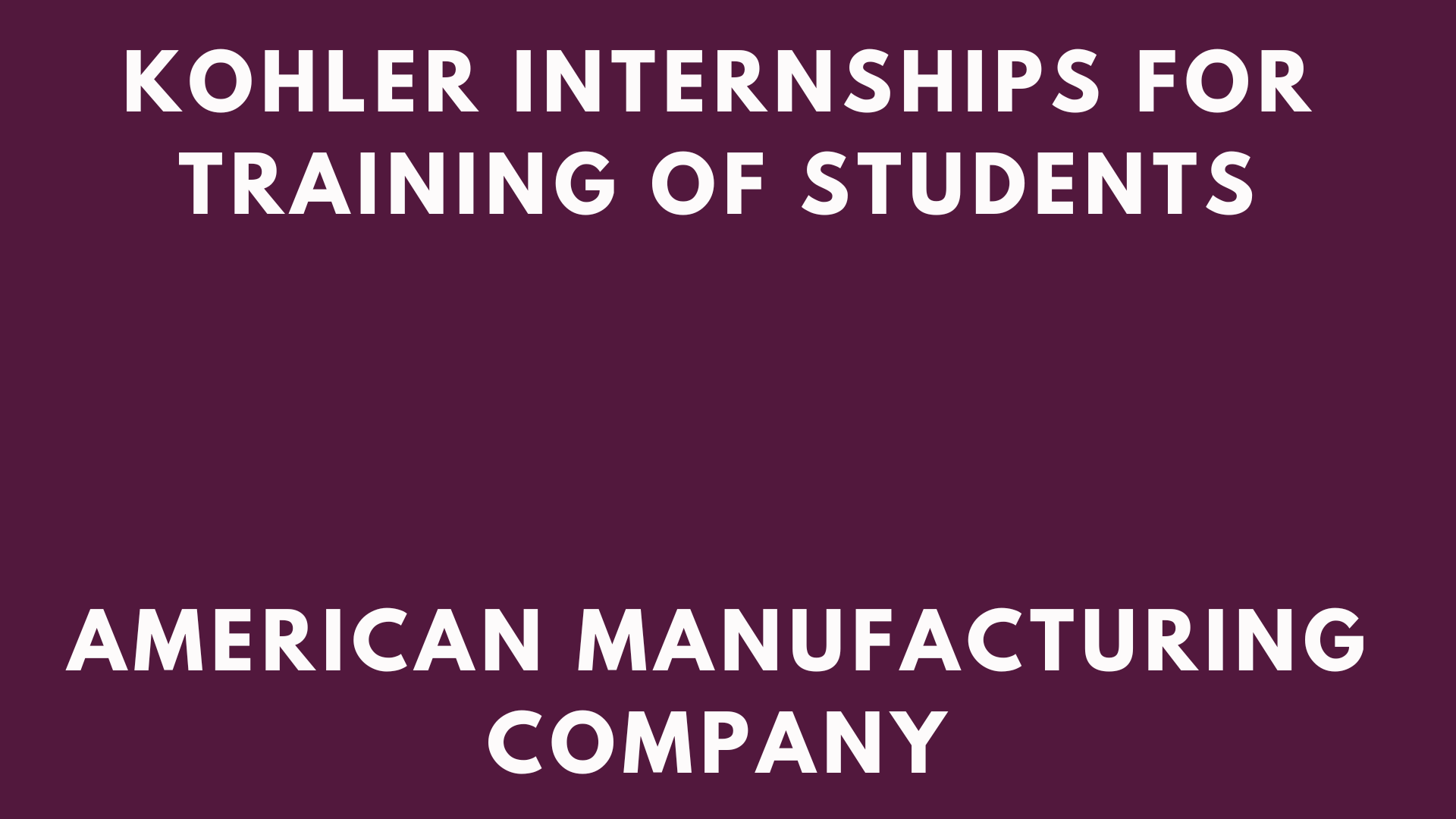 Kohler Internships