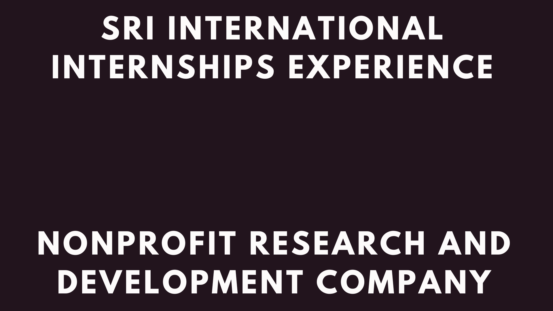 SRI International Internships