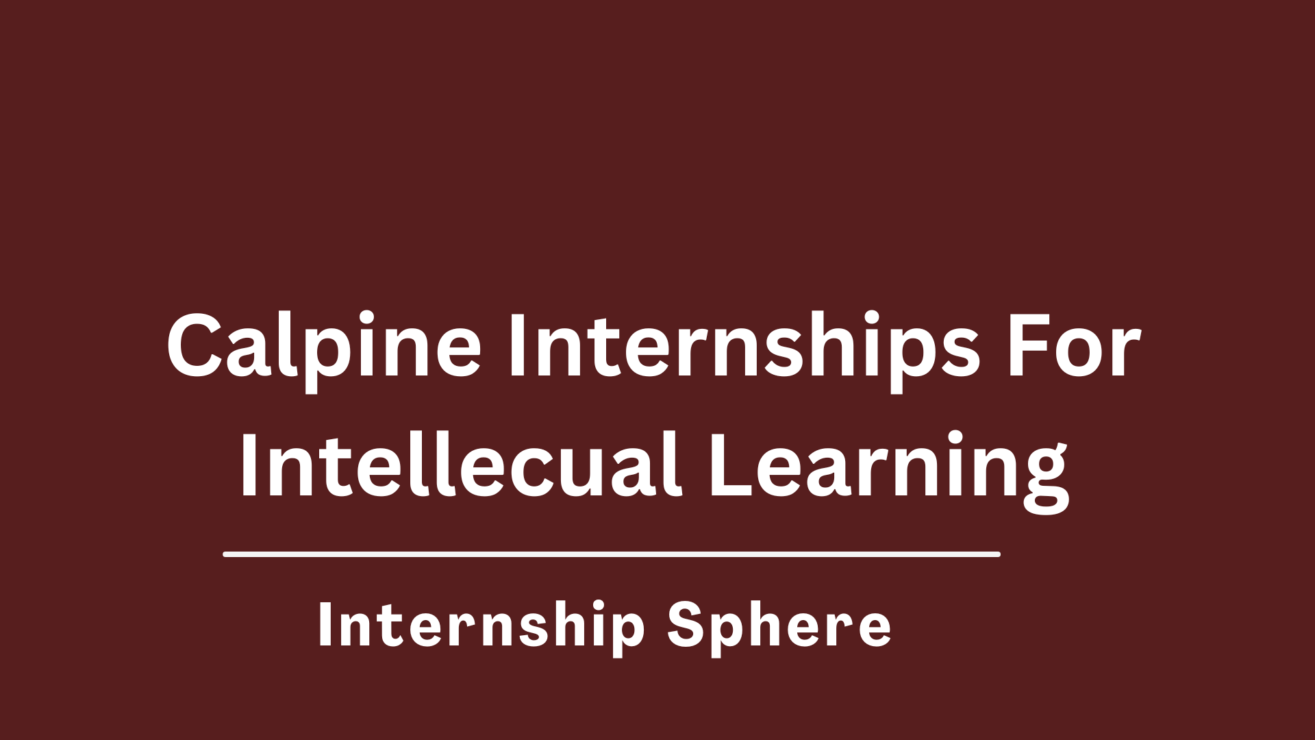 Calpine Internships