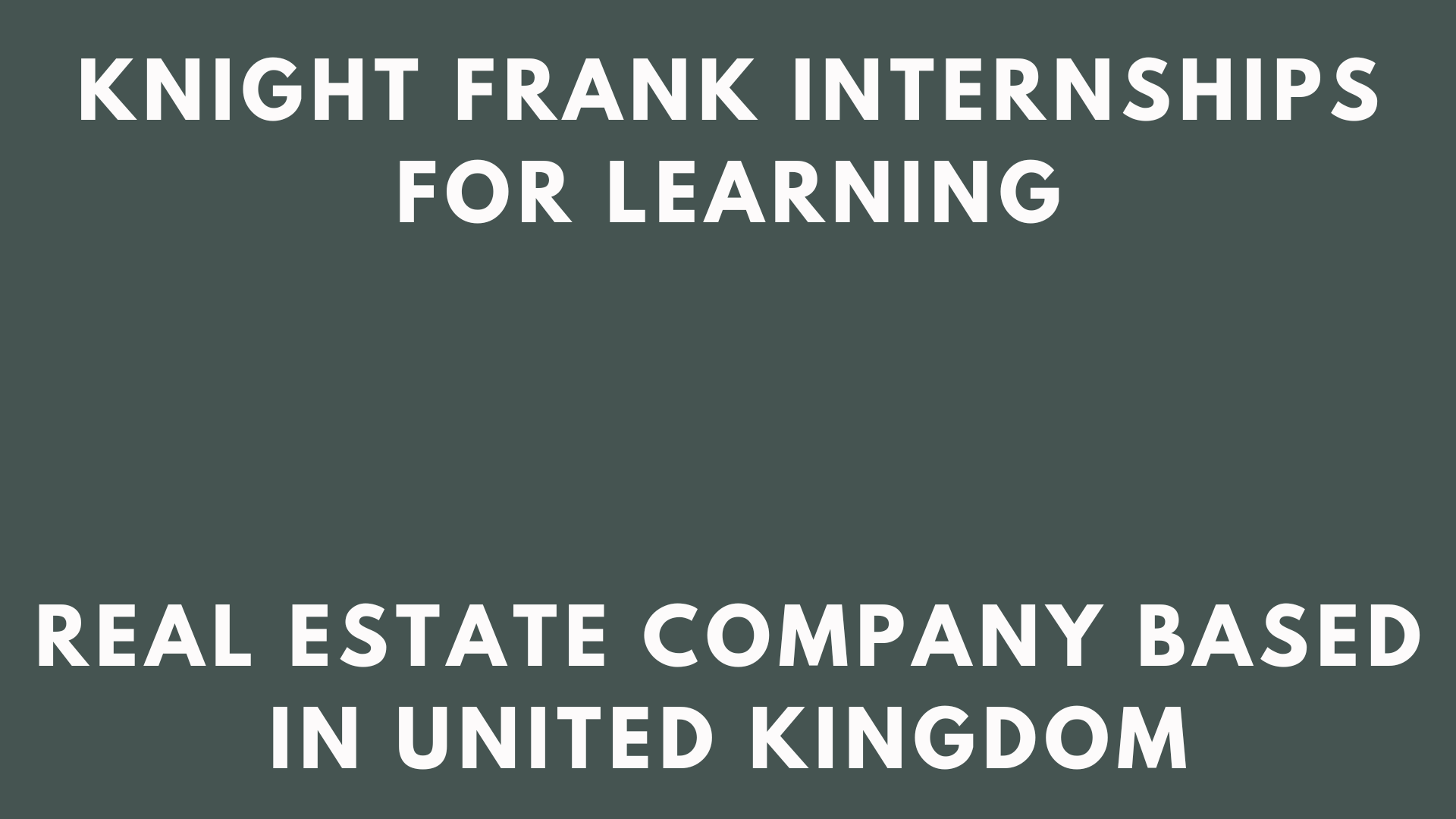 Knight Frank Internships